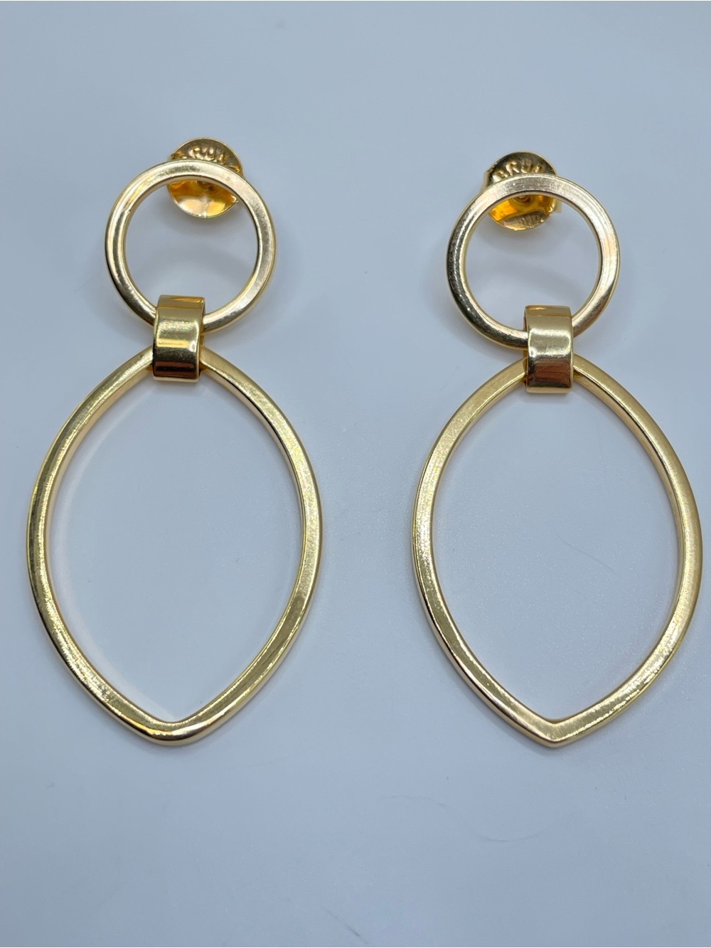 Bruna 10k Gold Plated Geometric Dangle Earrings Modern Statement
